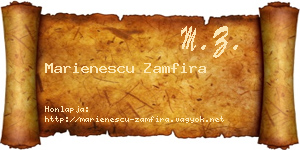 Marienescu Zamfira névjegykártya